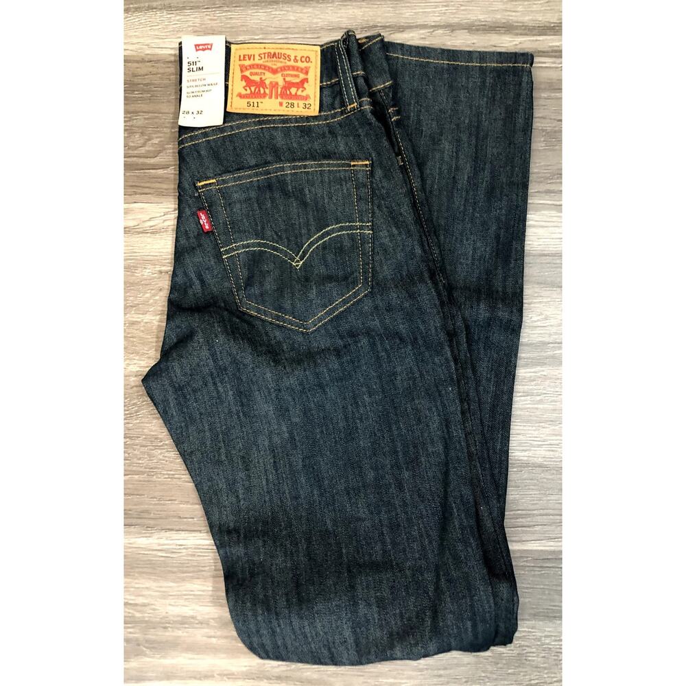 Levi Strauss 511 Slim Stretch Denim Jeans 28Wx32L NWT